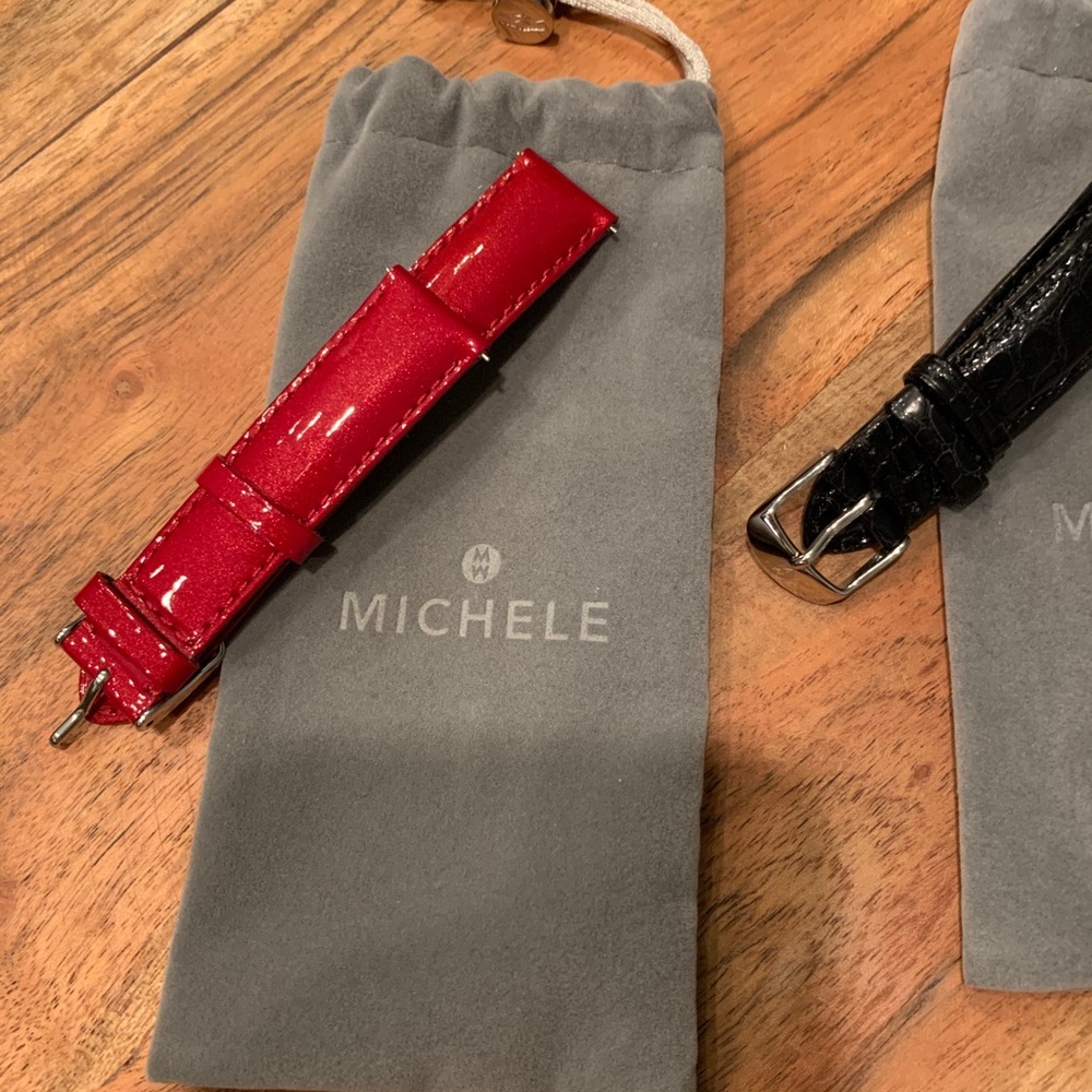 2 Michele Watch bands - Red & Black